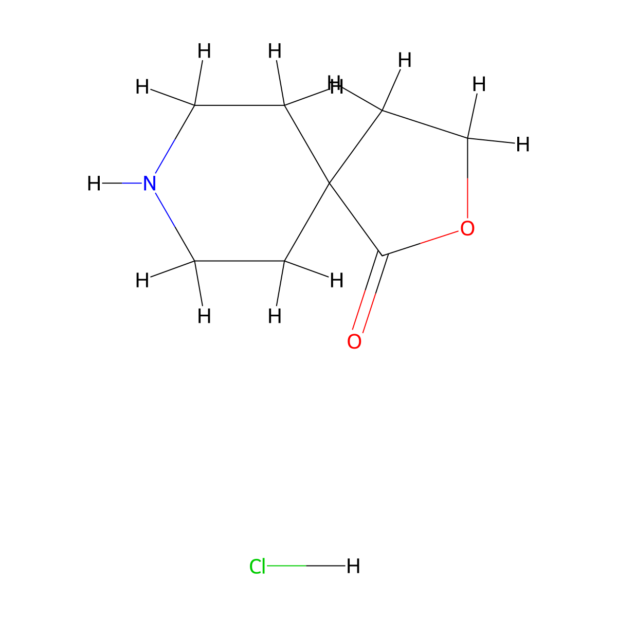 2-Oxa-8-azaspiro[4.5]decan-1-one hydrochloride molecular structure, CAS 1314965-08-6