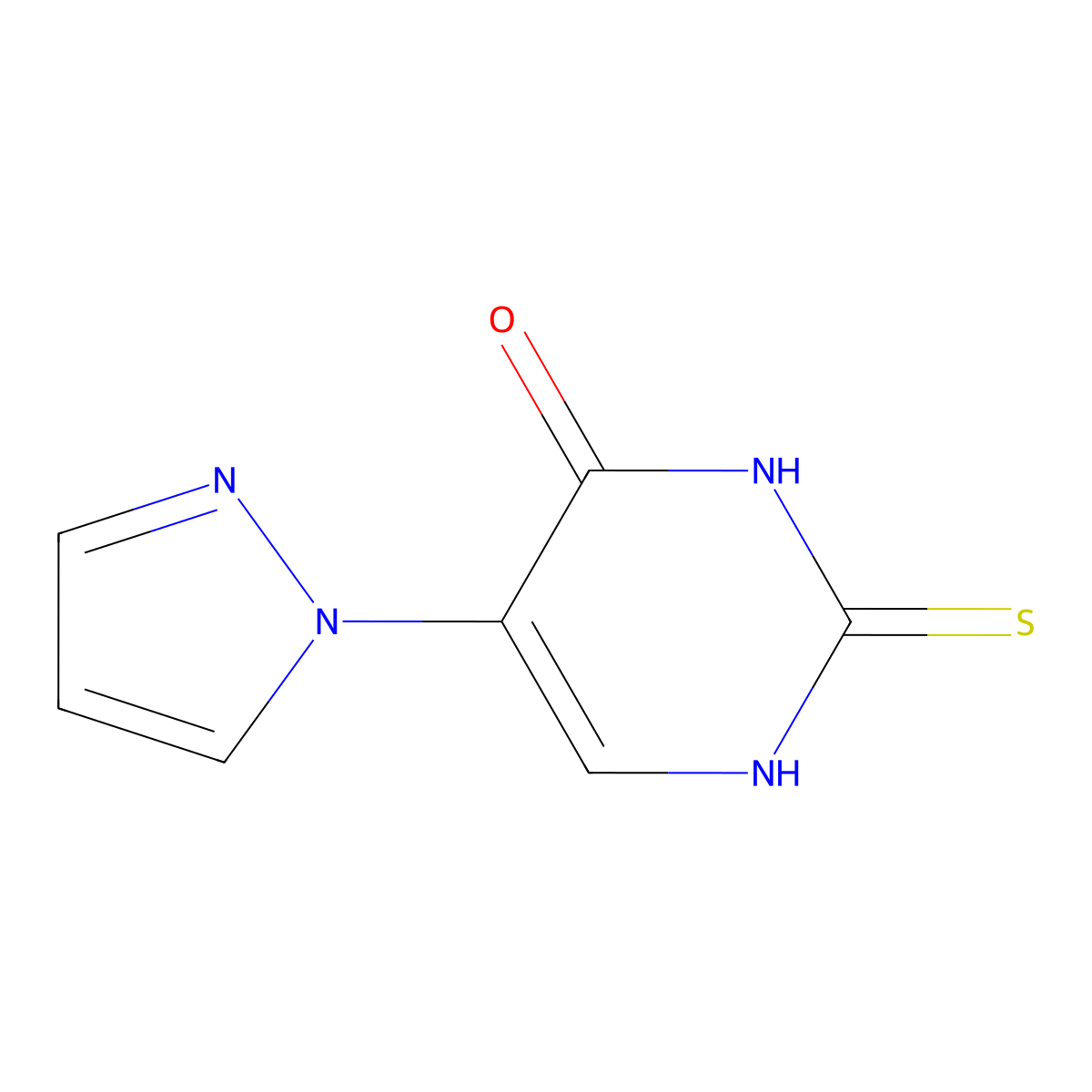5-(1H-Pyrazol-1-yl)-2-thioxo-2,3-dihydropyrimidin-4(1H)-one molecular structure, CAS 1314965-49-5