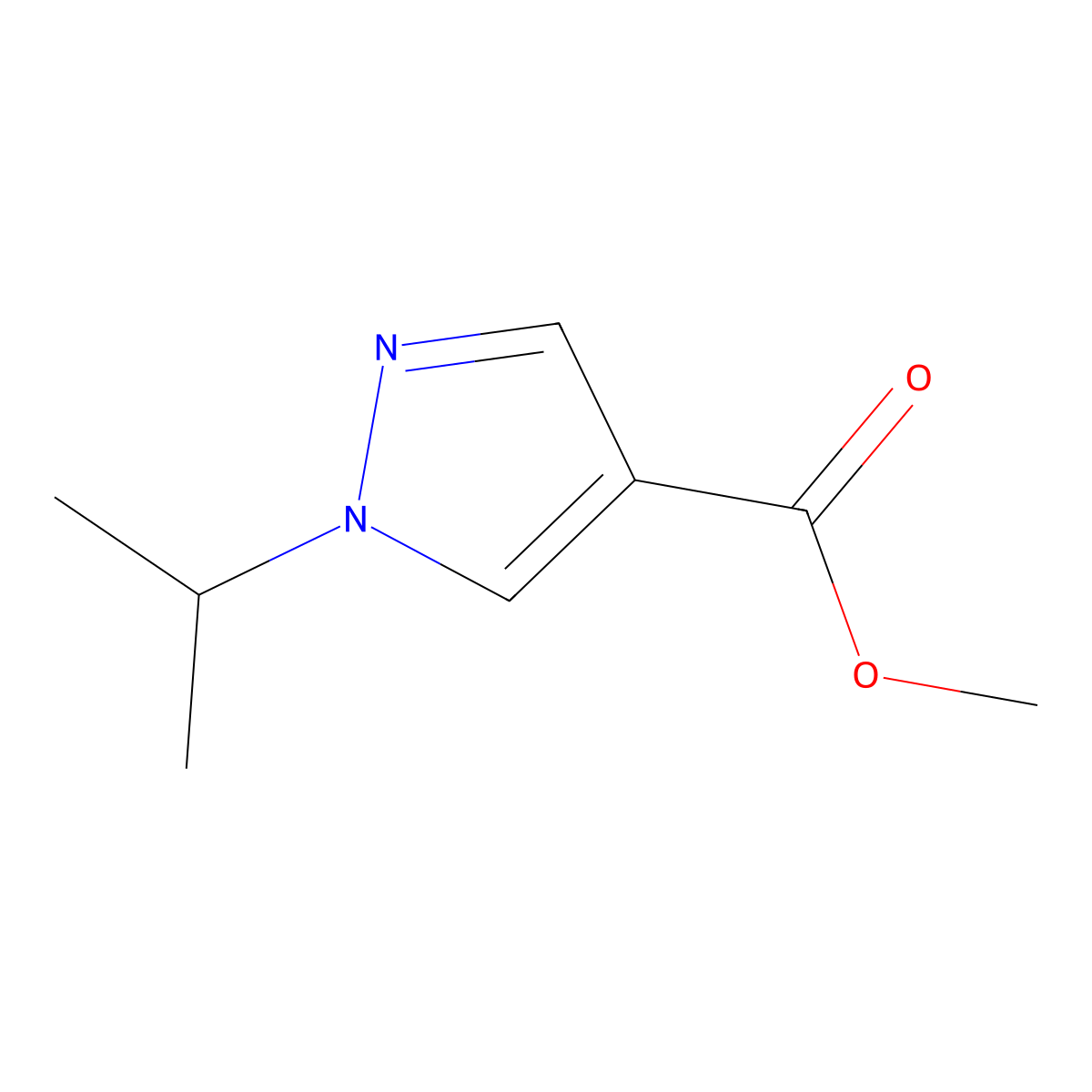 Methyl 1-isopropyl-1H-pyrazole-4-carboxylate molecular structure, CAS 1314965-56-4