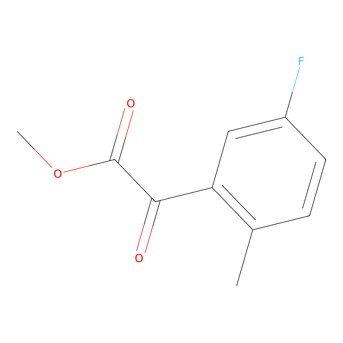 Methyl 2-(5-fluoro-2-methylphenyl)-2-oxoacetate molecular structure, CAS 1314965-96-2