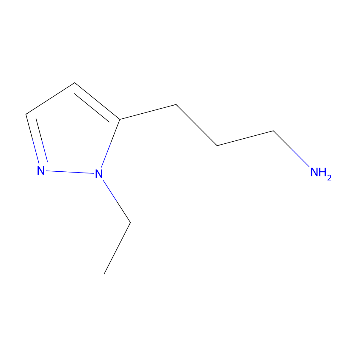 3-(1-Ethyl-1h-pyrazol-5-yl)propan-1-amine molecular structure, CAS 1314966-11-4