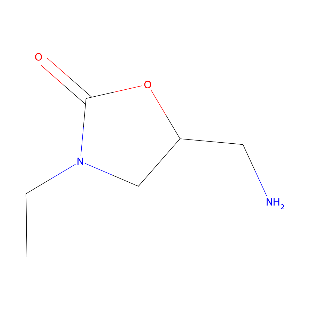 5-(Aminomethyl)-3-ethyl-1,3-oxazolidin-2-one molecular structure, CAS 1314966-29-4