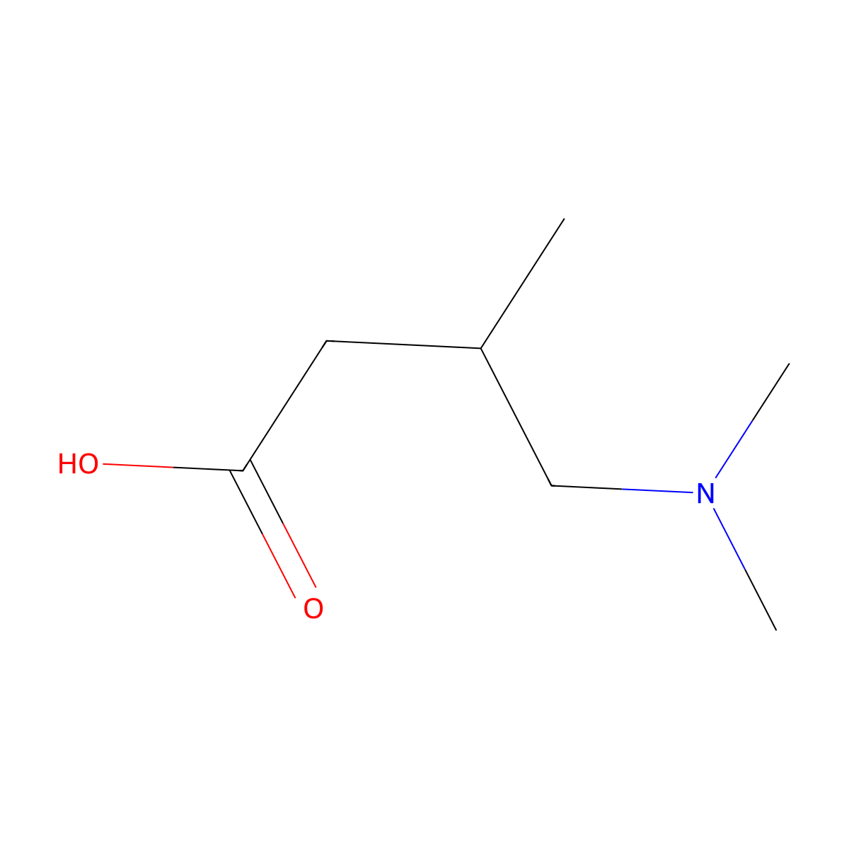 4-(Dimethylamino)-3-methylbutanoic acid molecular structure, CAS 1314966-40-9