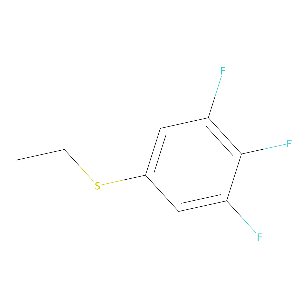 Ethyl 3,4,5-trifluorophenyl sulfide molecular structure, CAS 1314966-77-2