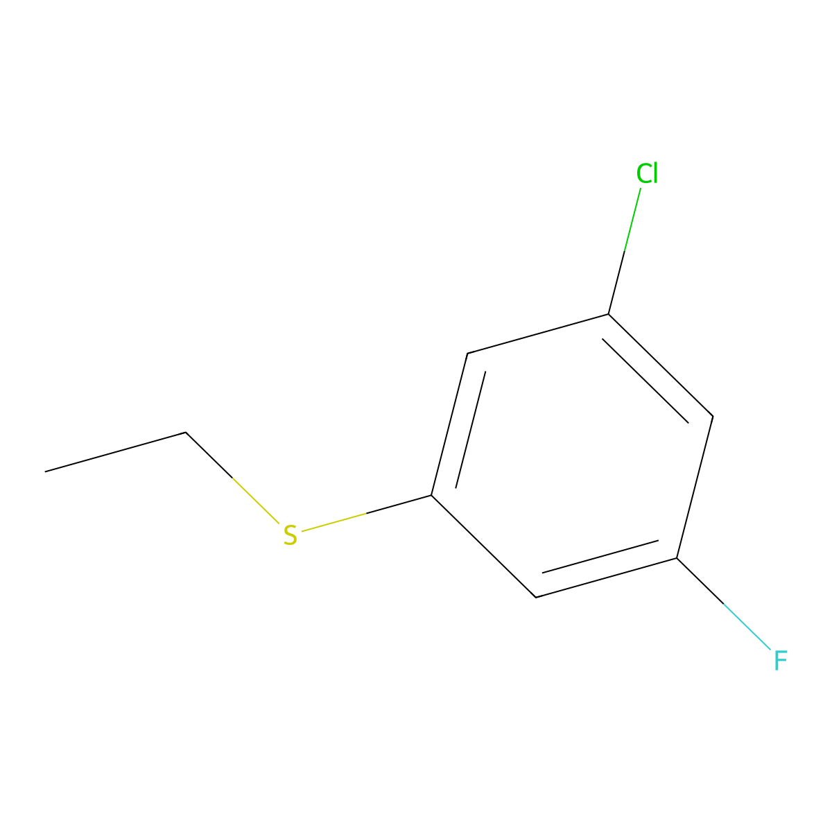 3-Chloro-5-fluorophenyl ethyl sulfide molecular structure, CAS 1314966-90-9