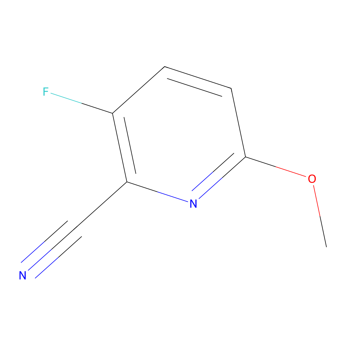 3-Fluoro-6-methoxypyridine-2-carbonitrile molecular structure, CAS 1314967-31-1