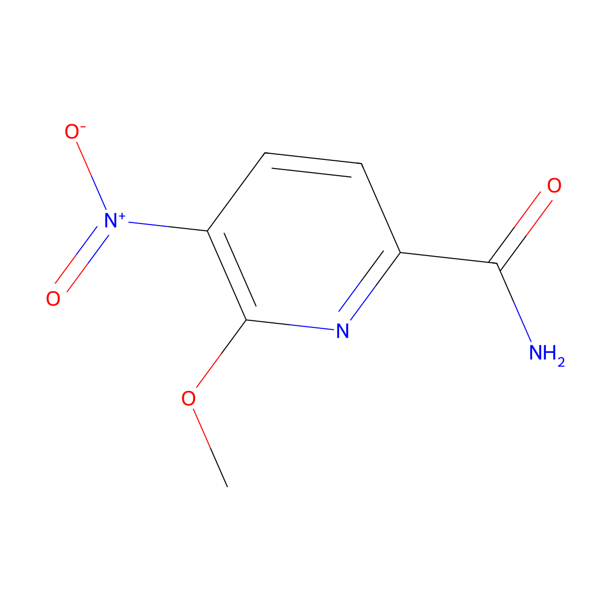 6-Methoxy-5-nitropyridine-2-carboxamide molecular structure, CAS 1314967-55-9