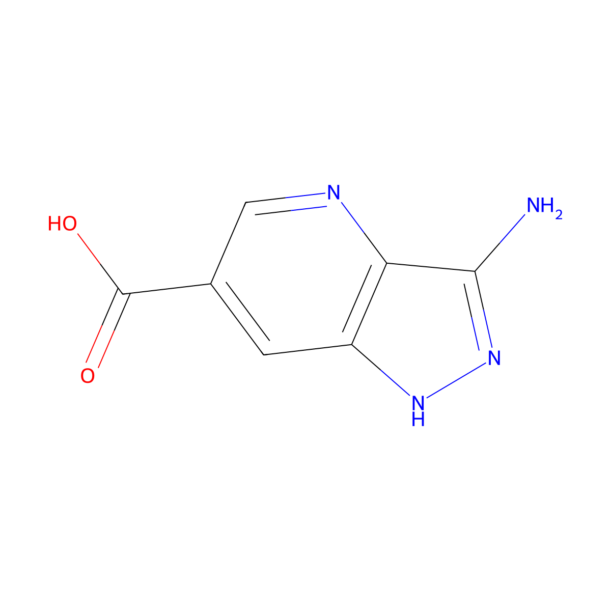3-amino-1H-pyrazolo[4,3-b]pyridine-6-carboxylic acid molecular structure, CAS 1314968-14-3