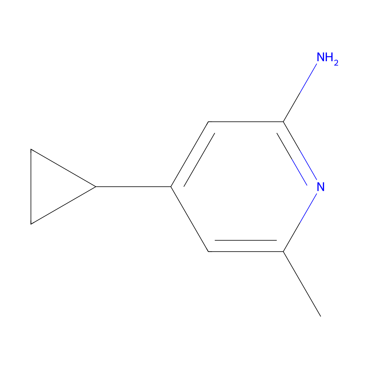 4-Cyclopropyl-6-methylpyridin-2-amine molecular structure, CAS 1314968-28-9