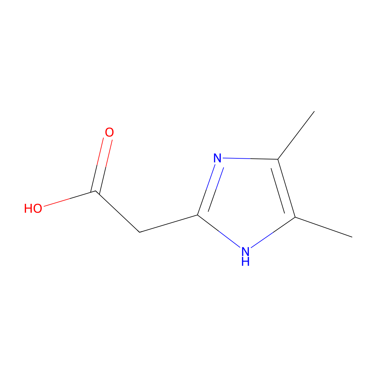 2-(4,5-dimethyl-1H-imidazol-2-yl)acetic acid molecular structure, CAS 1314968-45-0