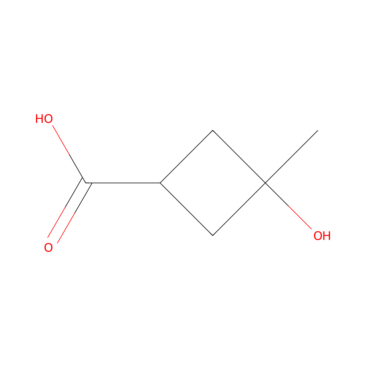3-Hydroxy-3-methylcyclobutane-1-carboxylic acid molecular structure, CAS 1314970-28-9