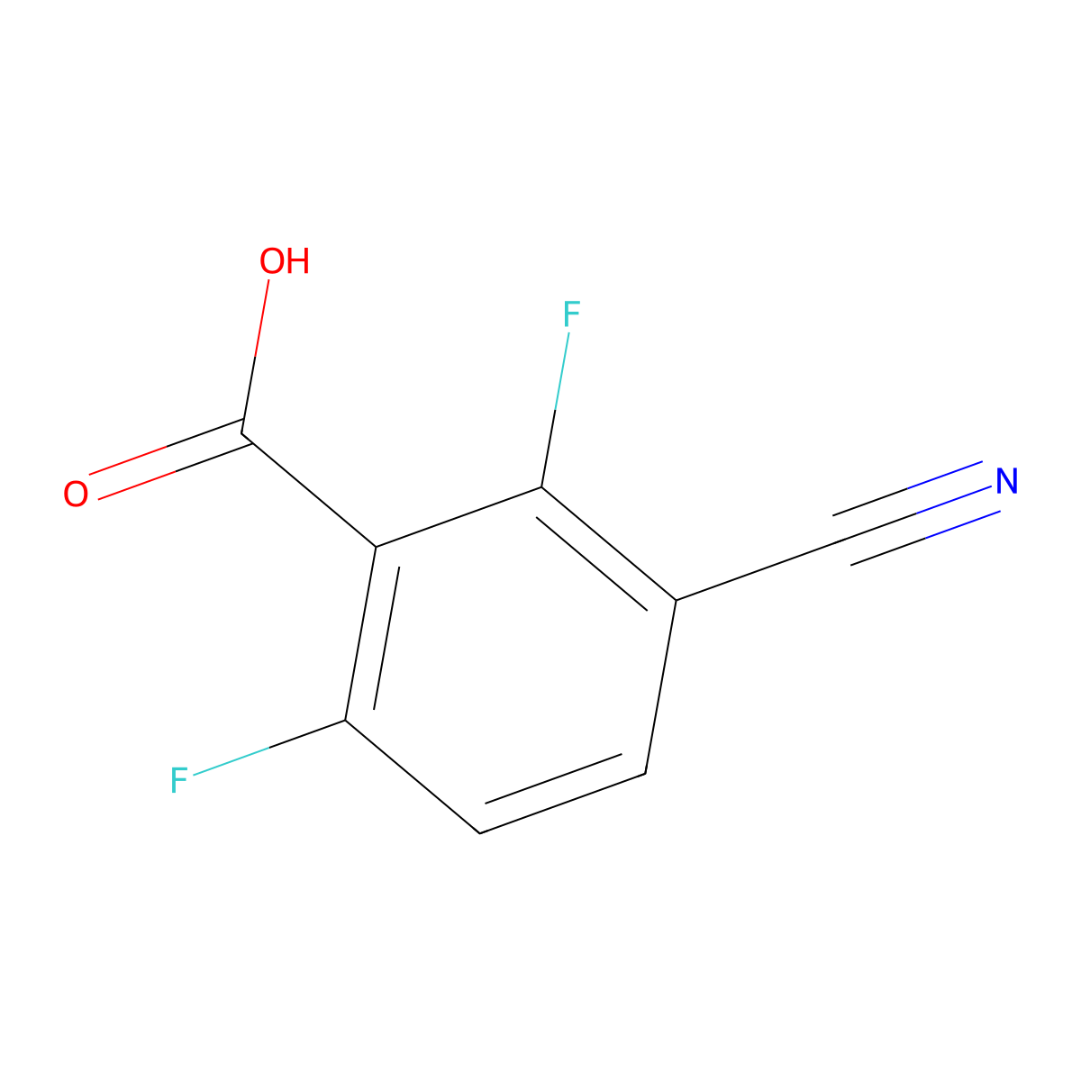 3-Cyano-2,6-difluorobenzoic acid molecular structure, CAS 1314971-48-6