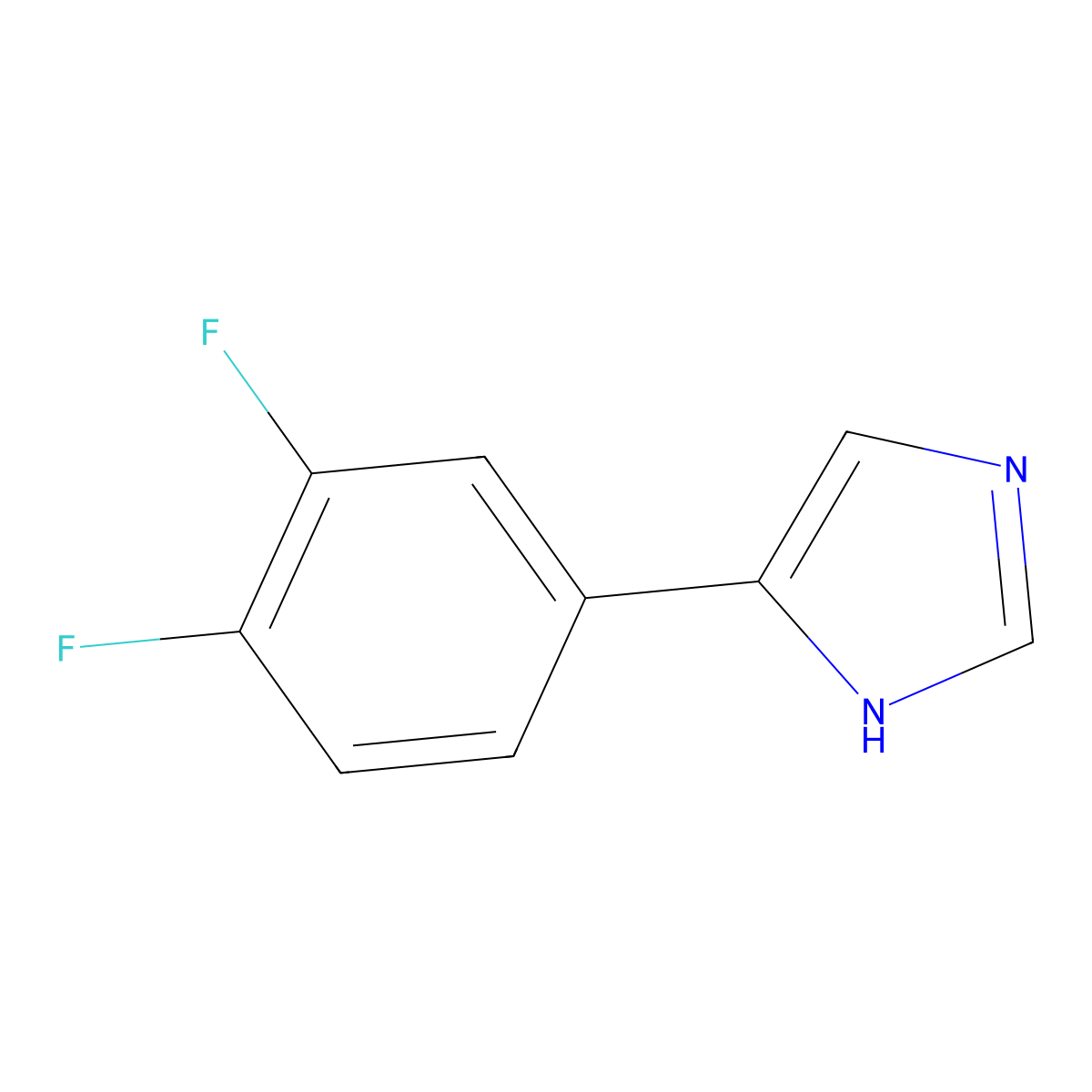 4-(3,4-difluorophenyl)-1H-imidazole molecular structure, CAS 1314972-38-7