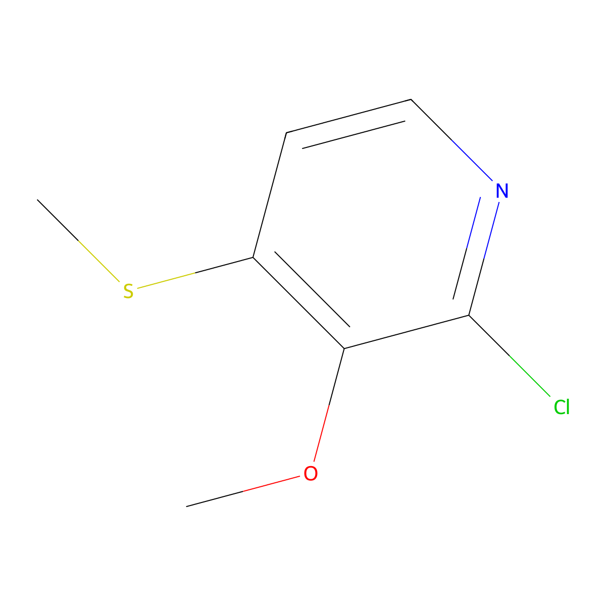 2-Chloro-3-methoxy-4-(methylthio)pyridine molecular structure, CAS 1314972-62-7