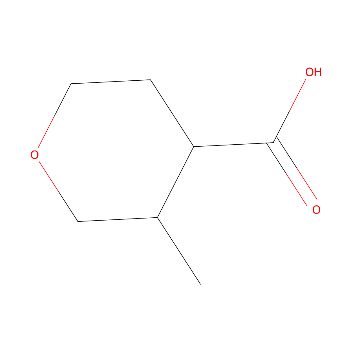 3-Methyloxane-4-carboxylic acid molecular structure, CAS 1314972-74-1