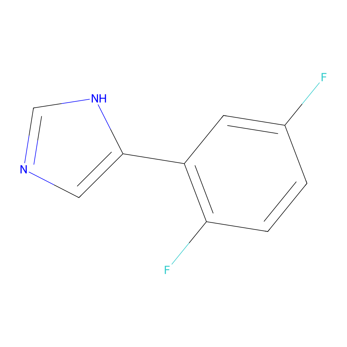 4-(2,5-difluorophenyl)-1H-imidazole molecular structure, CAS 1314973-12-0