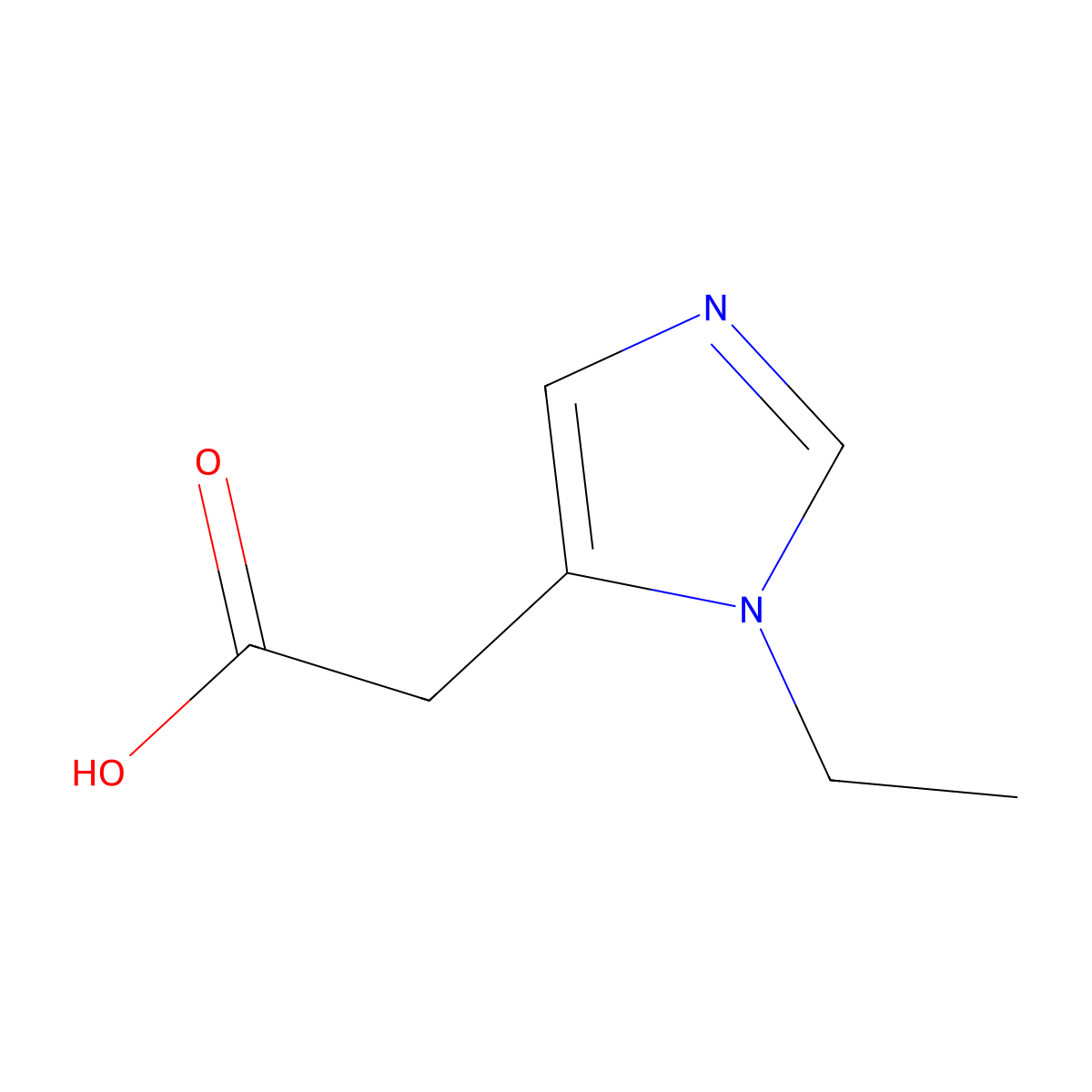 2-(1-ethyl-1H-imidazol-5-yl)acetic acid molecular structure, CAS 1314973-67-5