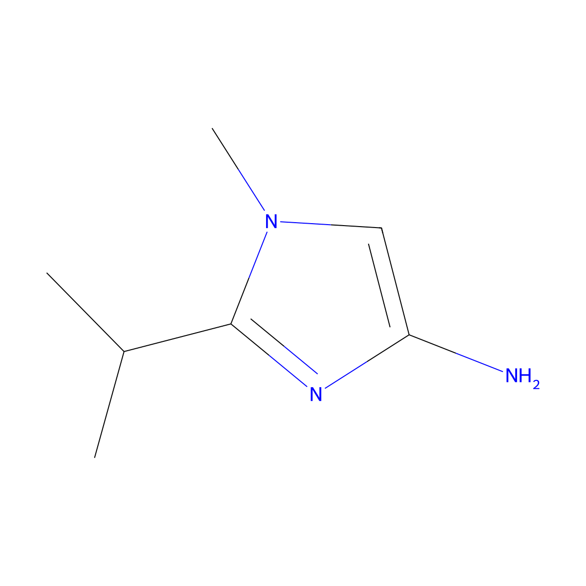 1-Methyl-2-(1-methylethyl)-1H-imidazol-4-amine molecular structure, CAS 1314973-79-9
