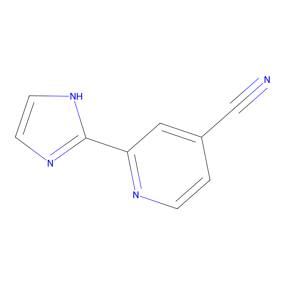 2-(1H-Imidazol-2-yl)isonicotinonitrile molecular structure, CAS 1314974-64-5