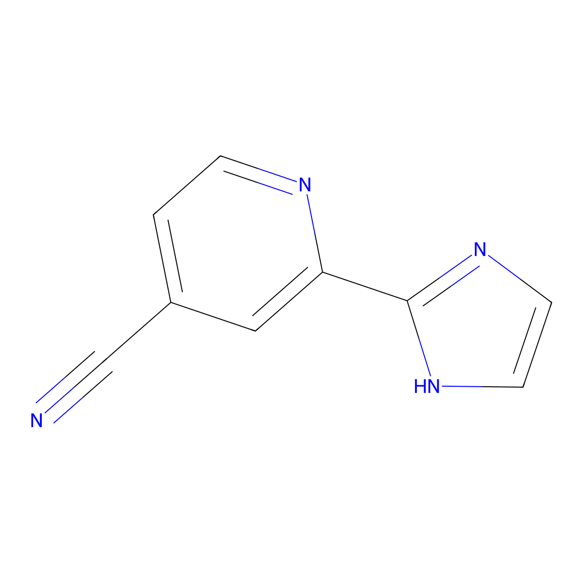 2-(1H-Imidazol-2-yl)isonicotinonitrile molecular structure, CAS 1314974-64-5