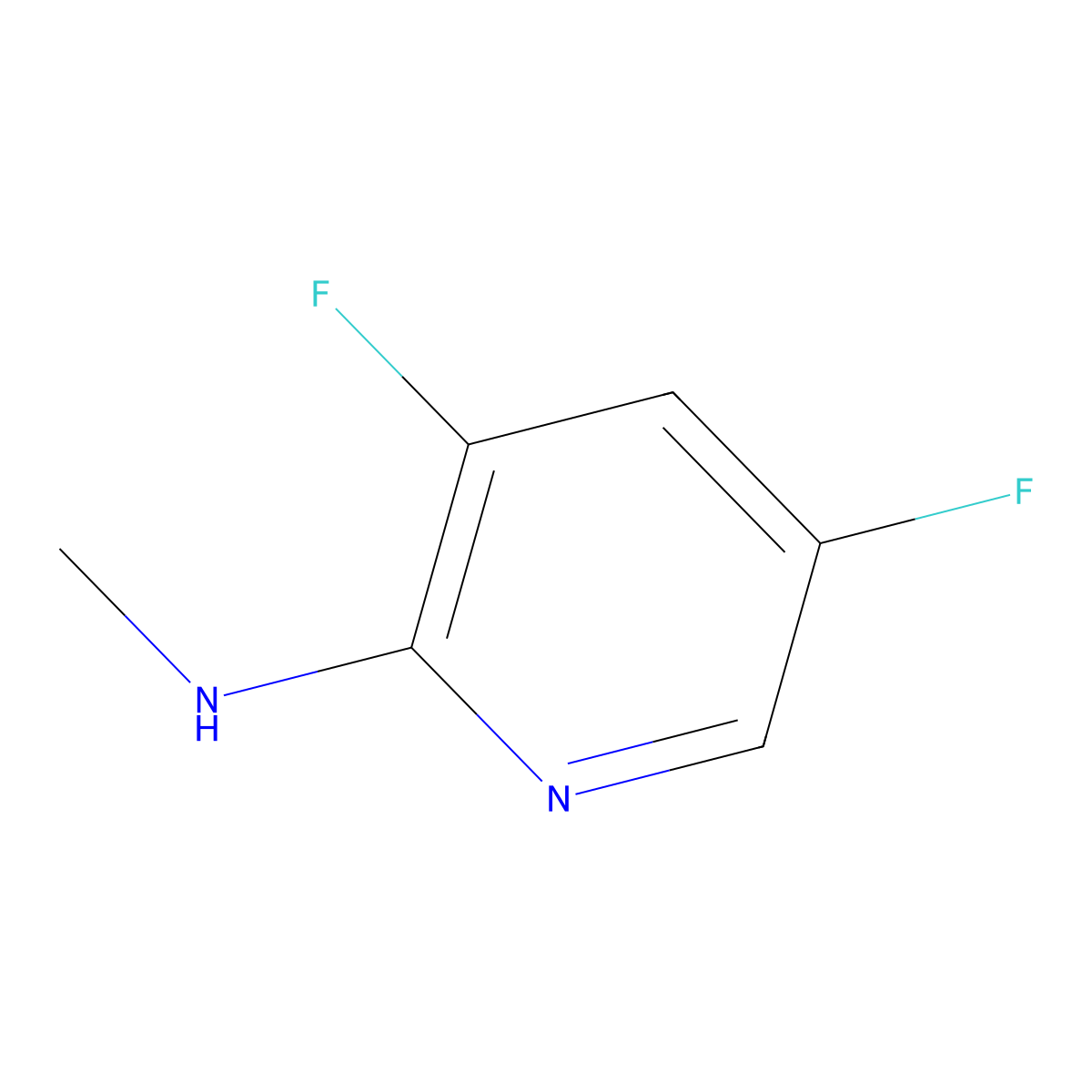 3,5-difluoro-N-methylpyridin-2-amine molecular structure, CAS 1314974-90-7
