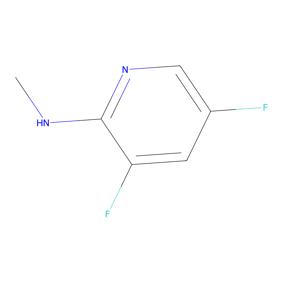 3,5-difluoro-N-methylpyridin-2-amine molecular structure, CAS 1314974-90-7