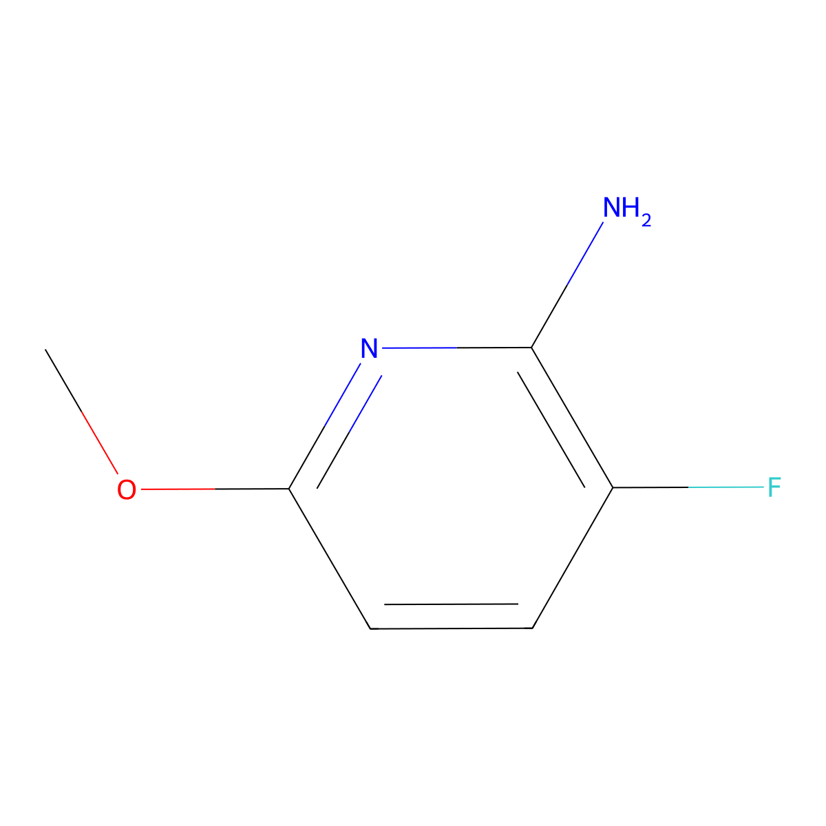 3-Fluoro-6-methoxypyridin-2-amine molecular structure, CAS 1314975-01-3