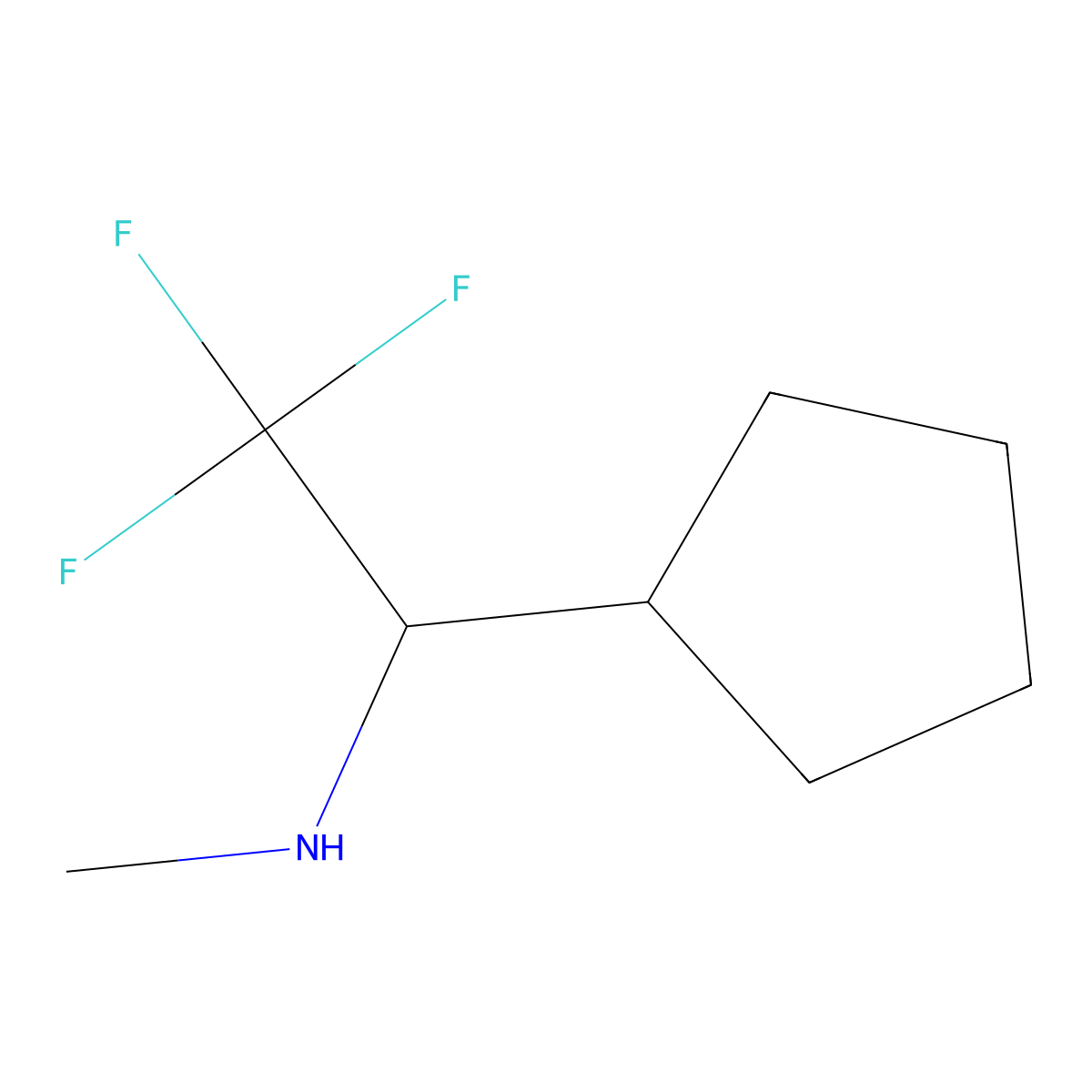 1-Cyclopentyl-2,2,2-trifluoro-N-methylethan-1-amine molecular structure, CAS 1314975-97-7