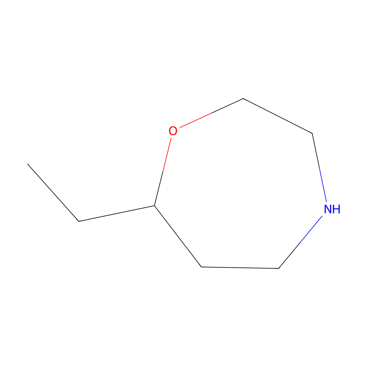 7-Ethyl-1,4-oxazepane molecular structure, CAS 1314976-03-8