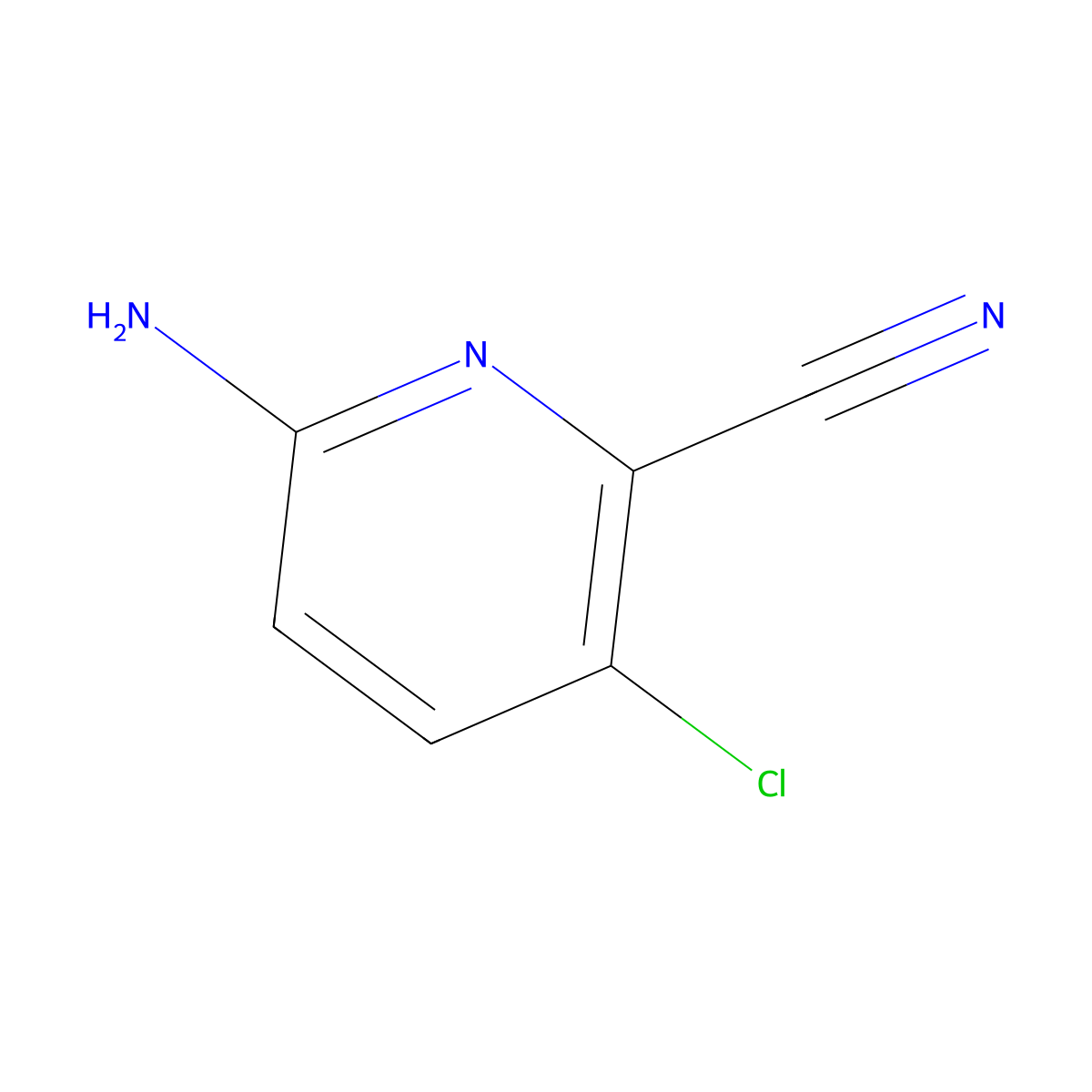 6-Amino-3-chloropicolinonitrile molecular structure, CAS 1314976-40-3