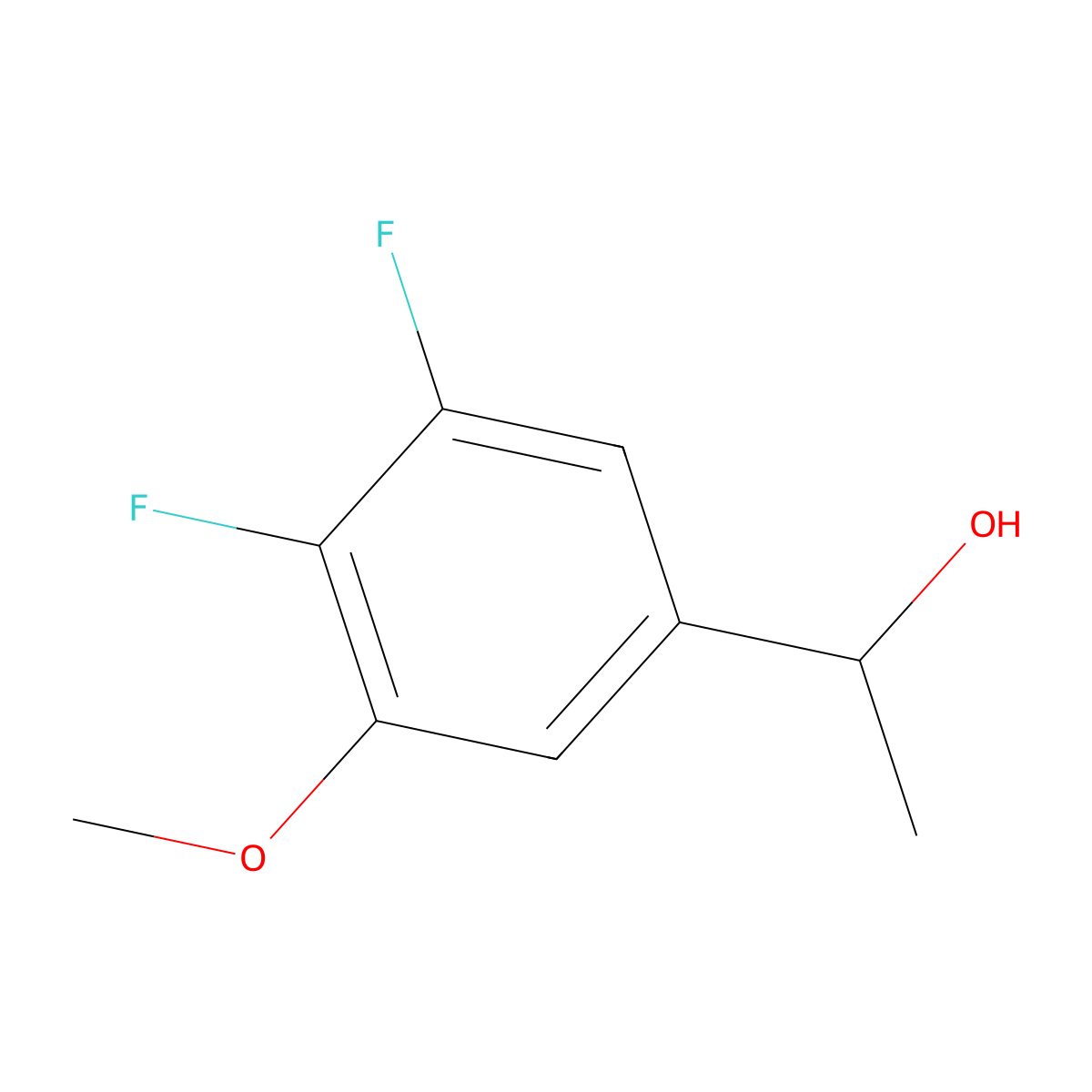 1-(3,4-Difluoro-5-methoxyphenyl)ethanol molecular structure, CAS 1314976-59-4