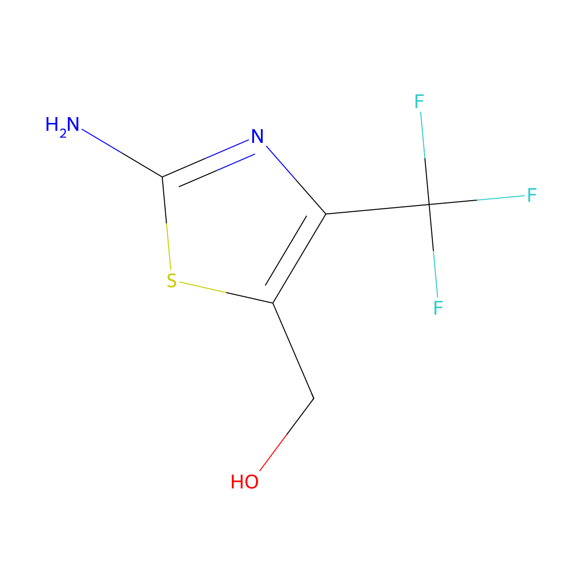 (2-Amino-4-(trifluoromethyl)thiazol-5-yl)methanol molecular structure, CAS 1314977-20-2