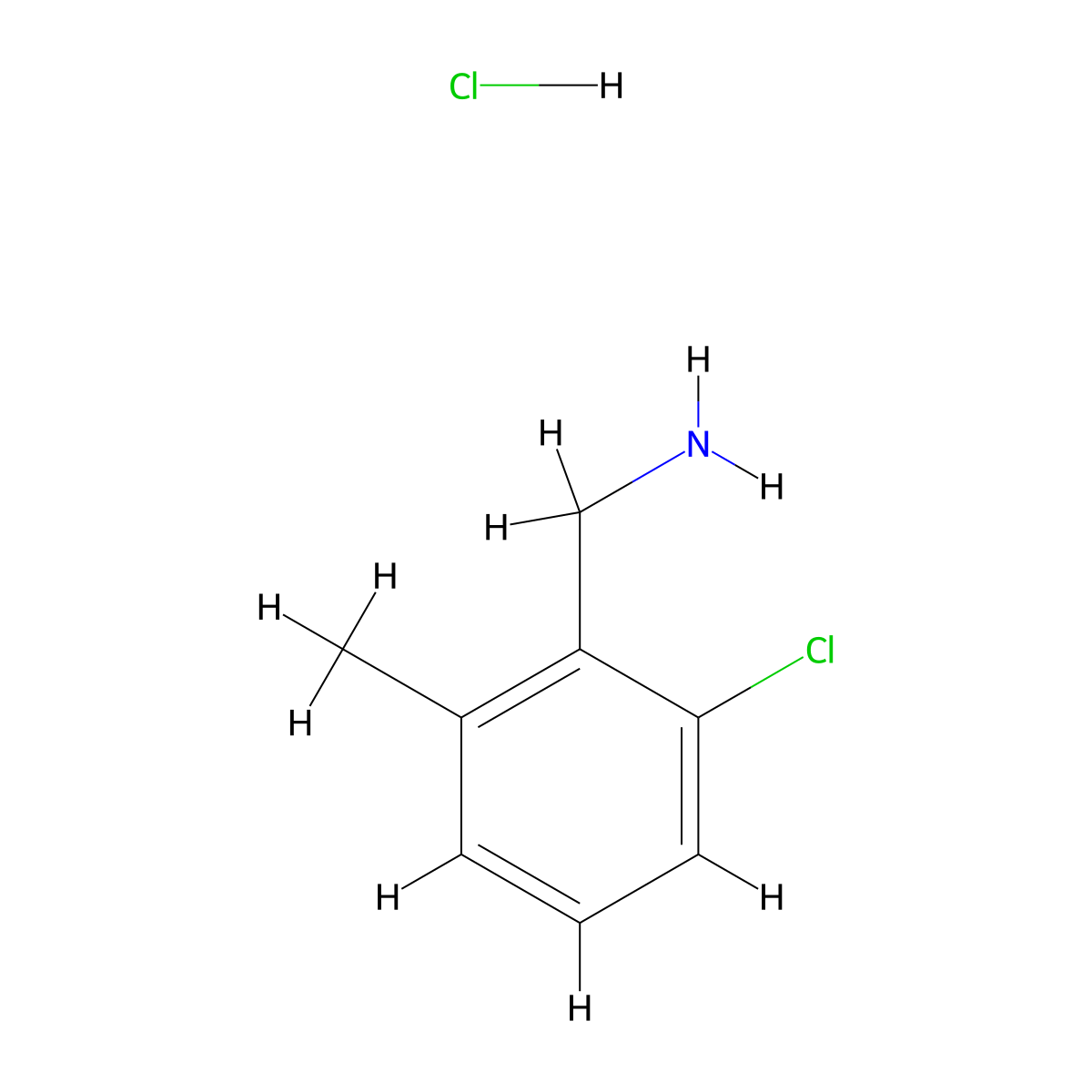 (2-Chloro-6-methylphenyl)methanamine hydrochloride molecular structure, CAS 1314979-09-3