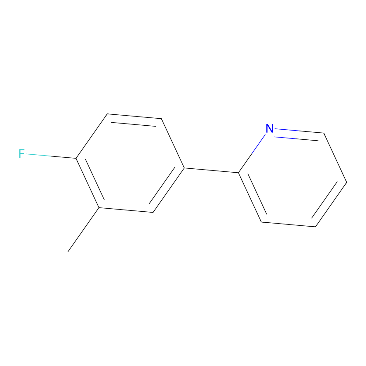 2-(4-Fluoro-3-methylphenyl)pyridine molecular structure, CAS 1314979-21-9