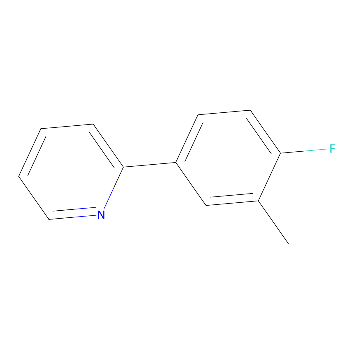 2-(4-Fluoro-3-methylphenyl)pyridine molecular structure, CAS 1314979-21-9