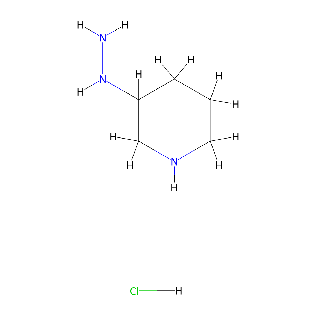 1-(Piperidin-3-yl)hydrazine hydrochloride molecular structure, CAS 1314980-49-8