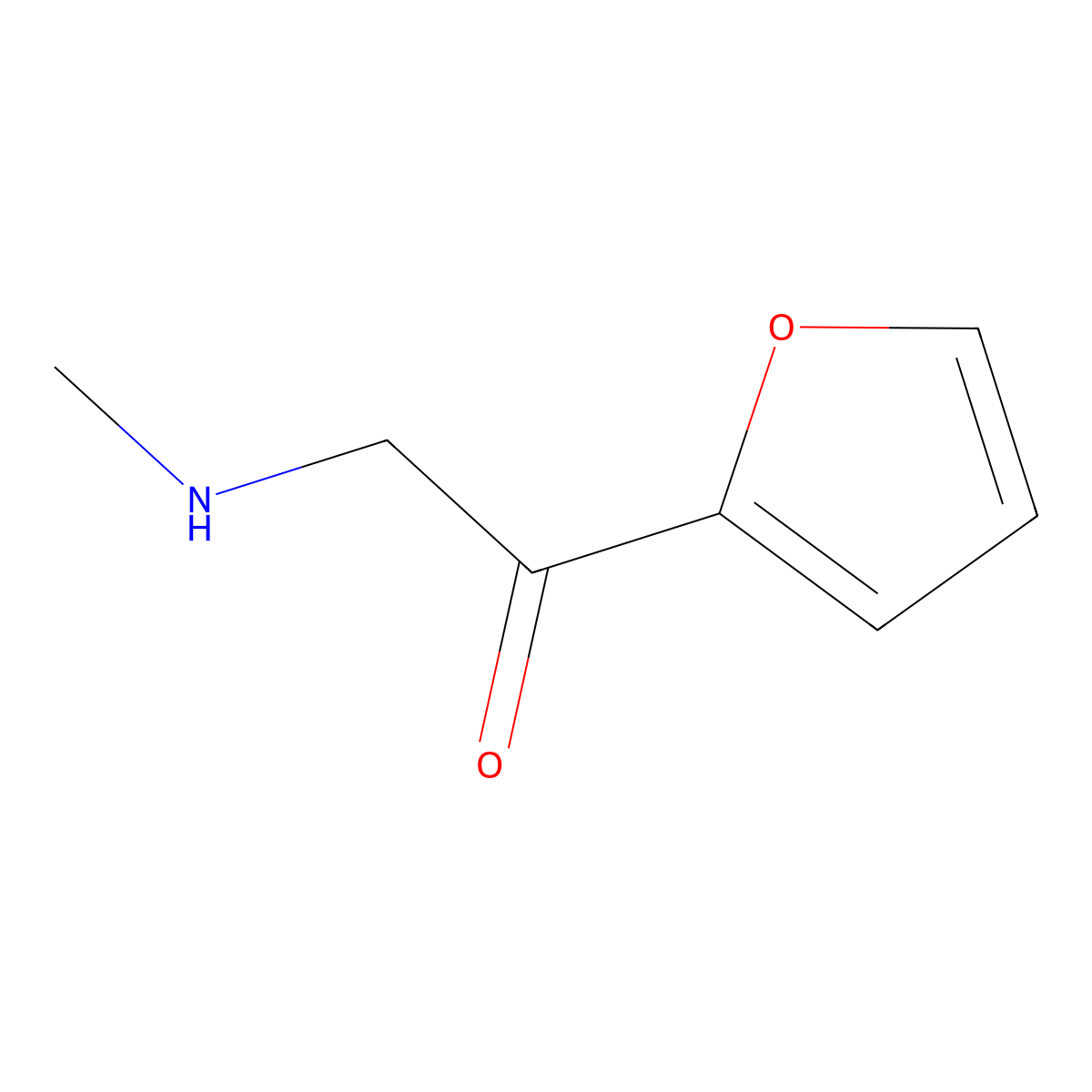 1-Furan-2-yl-2-methylamino-ethanone molecular structure, CAS 1314980-53-4