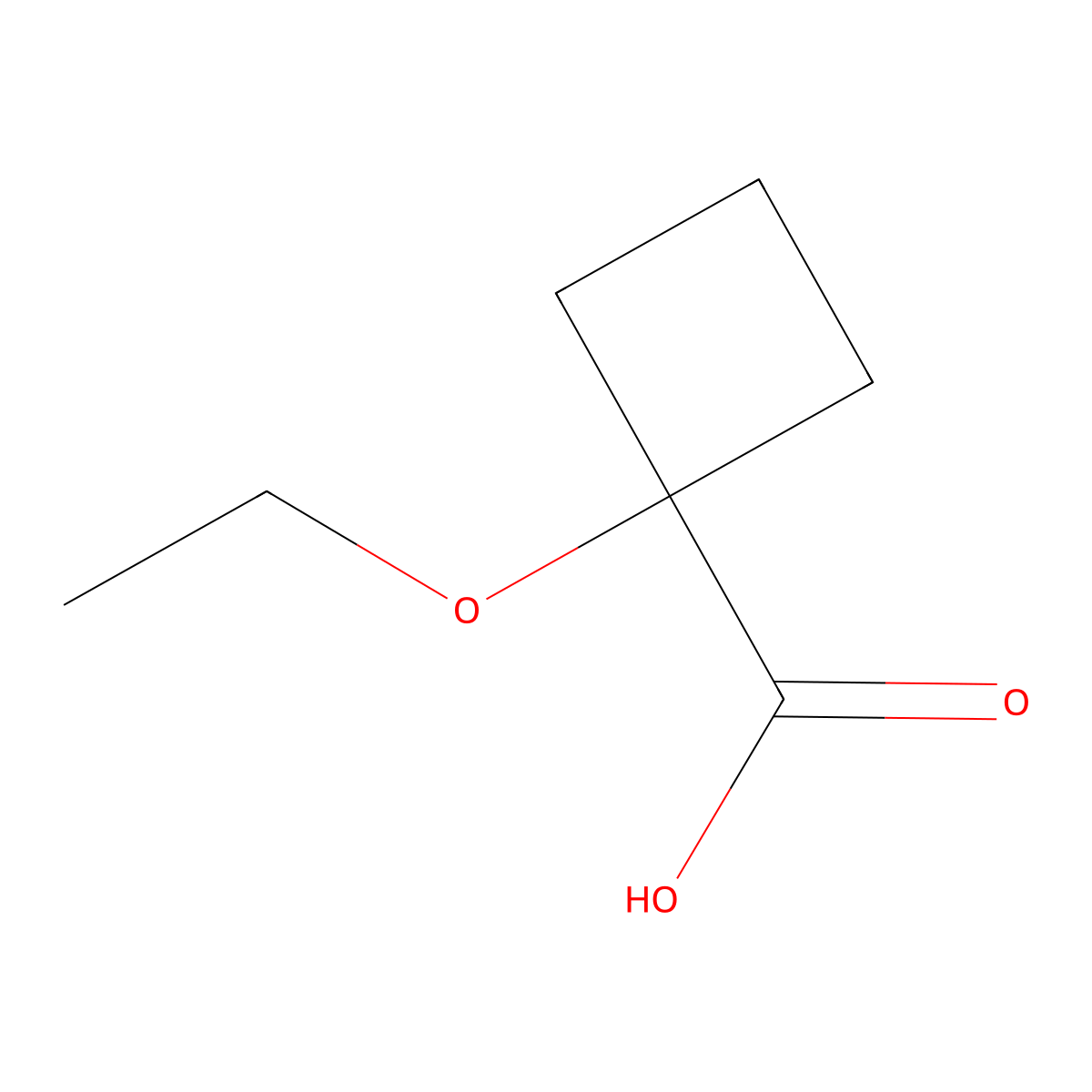 1-Ethoxycyclobutane-1-carboxylic acid molecular structure, CAS 1314980-55-6