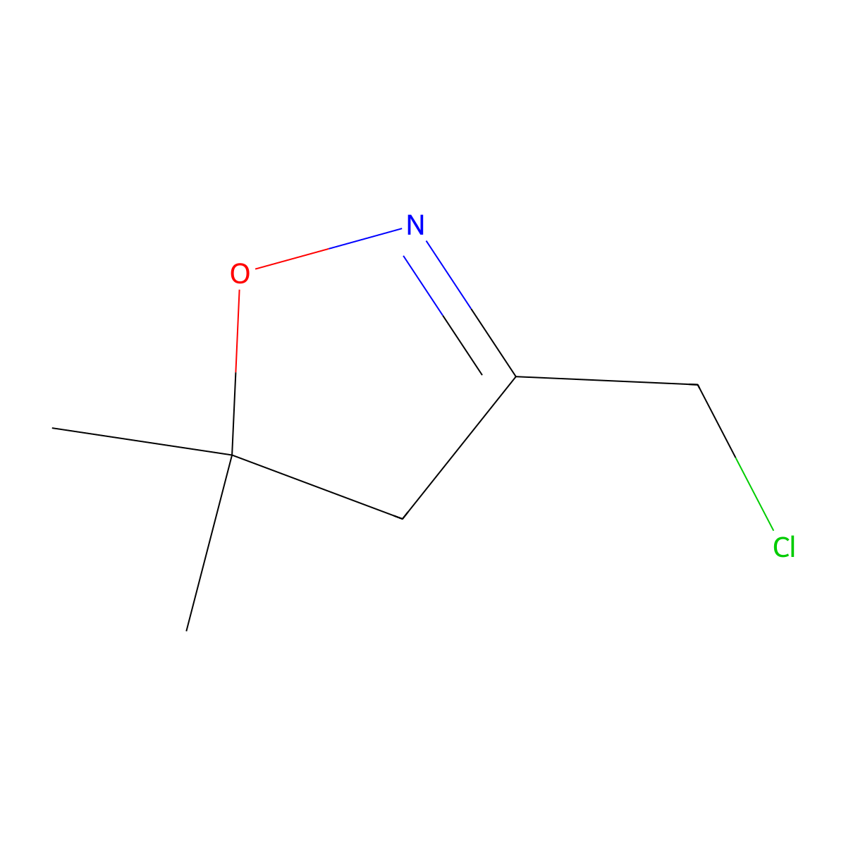 3-(Chloromethyl)-5,5-dimethyl-4,5-dihydro-1,2-oxazole molecular structure, CAS 1314981-14-0