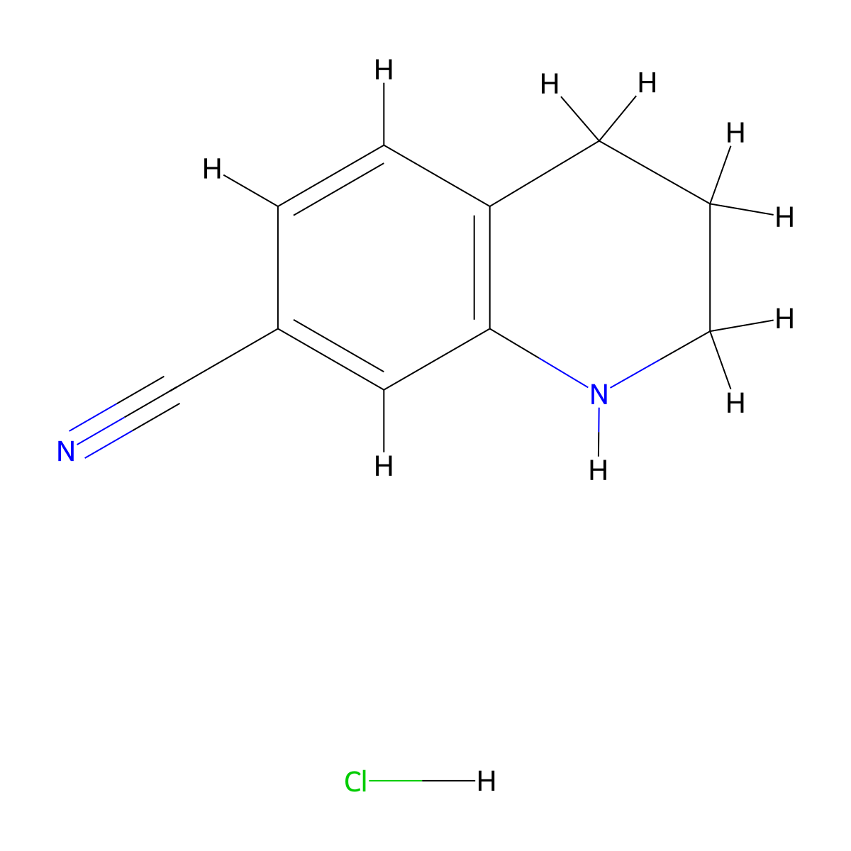 1,2,3,4-Tetrahydroquinoline-7-carbonitrile hydrochloride molecular structure, CAS 1314982-46-1