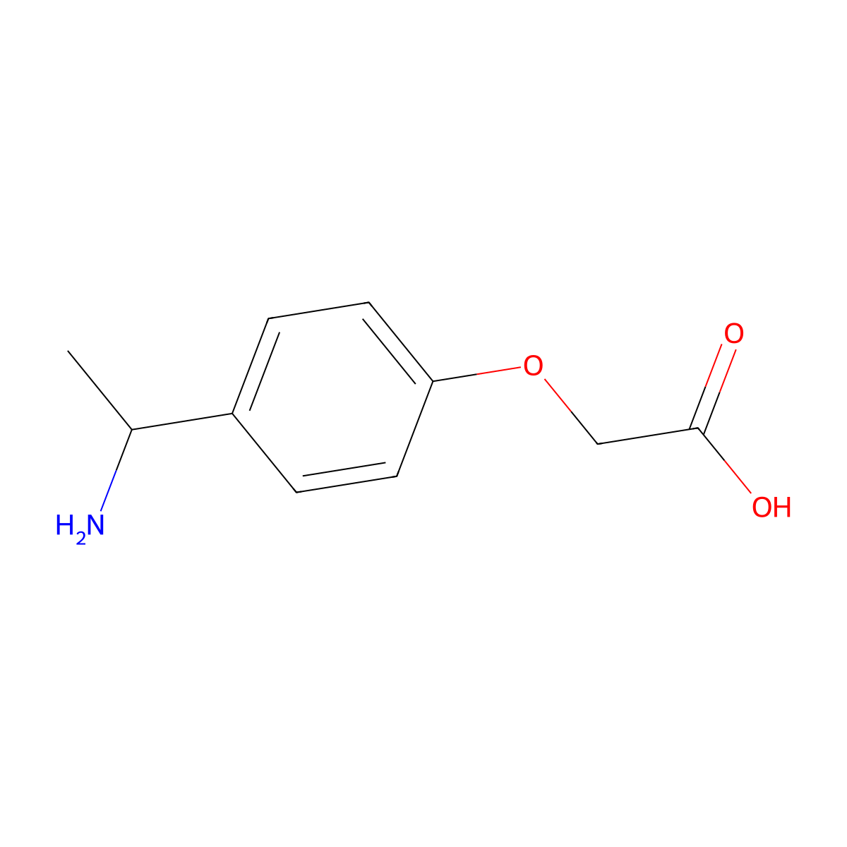 2-[4-(1-Aminoethyl)phenoxy]acetic acid molecular structure, CAS 1314983-71-5