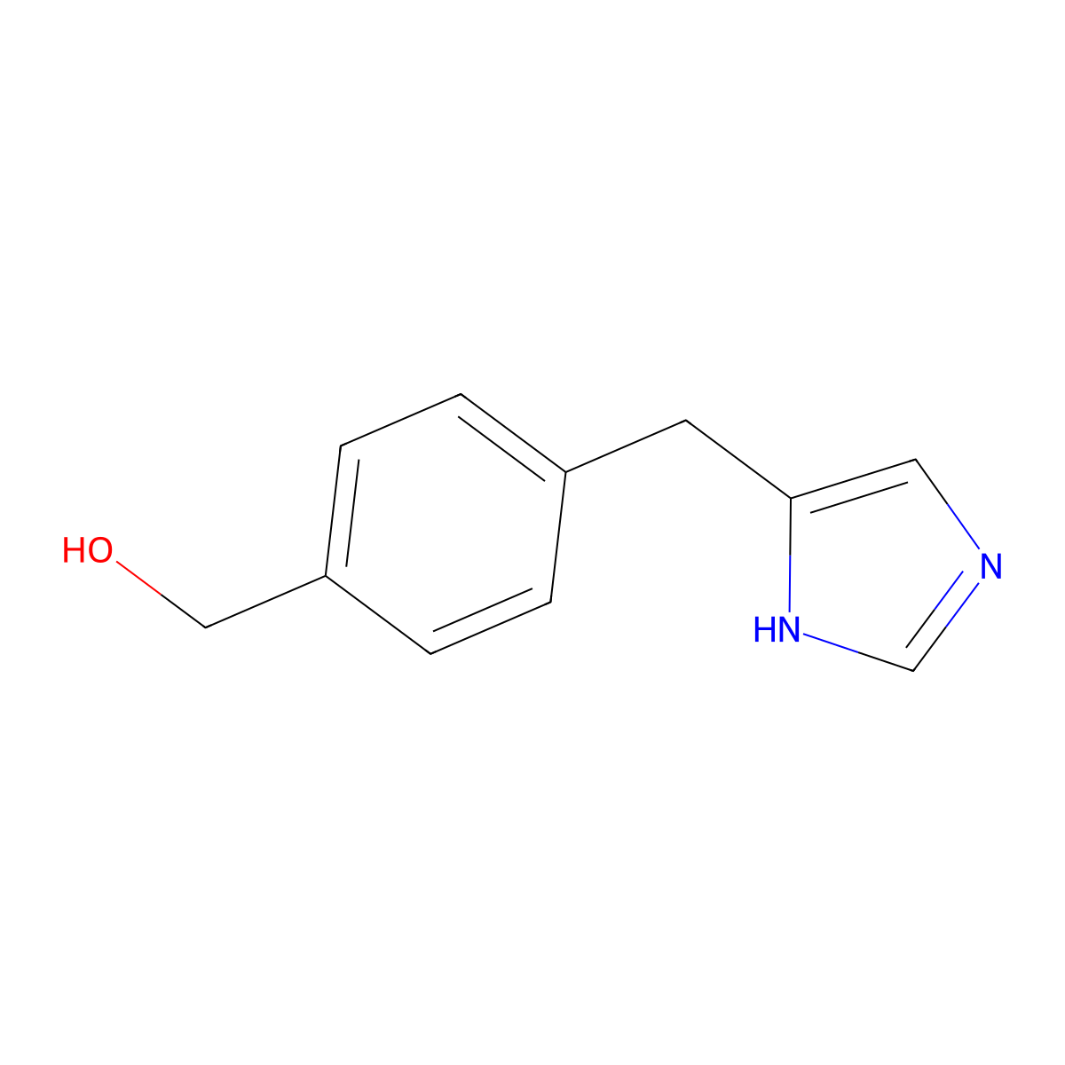 (4-((1H-imidazol-4-yl)methyl)phenyl)methanol molecular structure, CAS 1314984-20-7