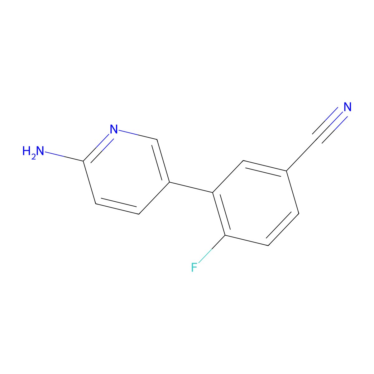 3-(6-Aminopyridin-3-YL)-4-fluorobenzonitrile molecular structure, CAS 1314985-24-4