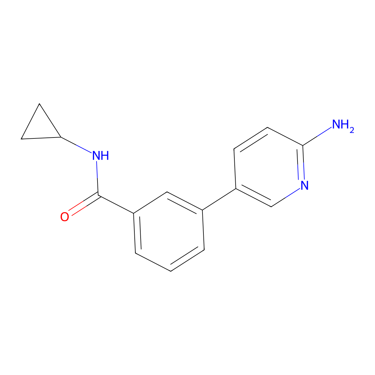 3-(6-Aminopyridin-3-yl)-N-cyclopropylbenzamide molecular structure, CAS 1314985-40-4