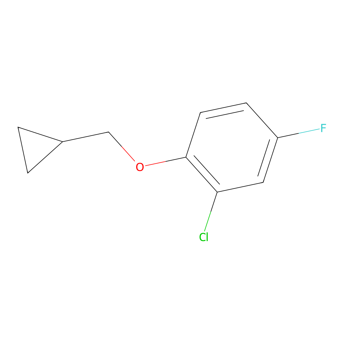 2-Chloro-1-(cyclopropylmethoxy)-4-fluorobenzene molecular structure, CAS 1314985-41-5