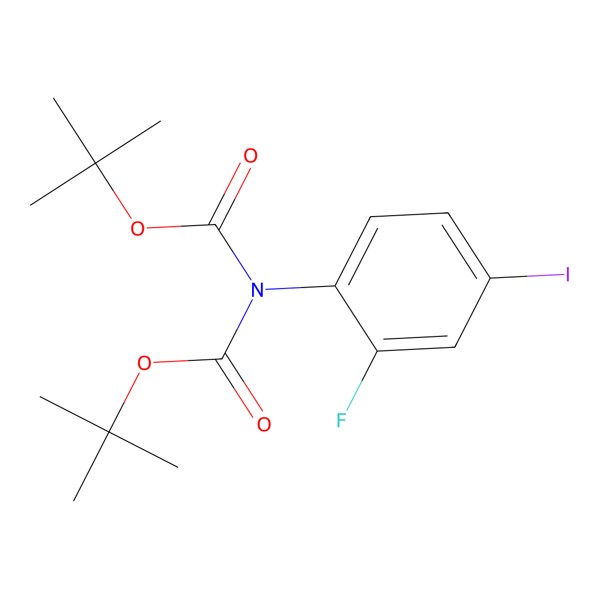 N-Bis-boc-4-iodo-2-fluoroaniline molecular structure, CAS 1314985-54-0
