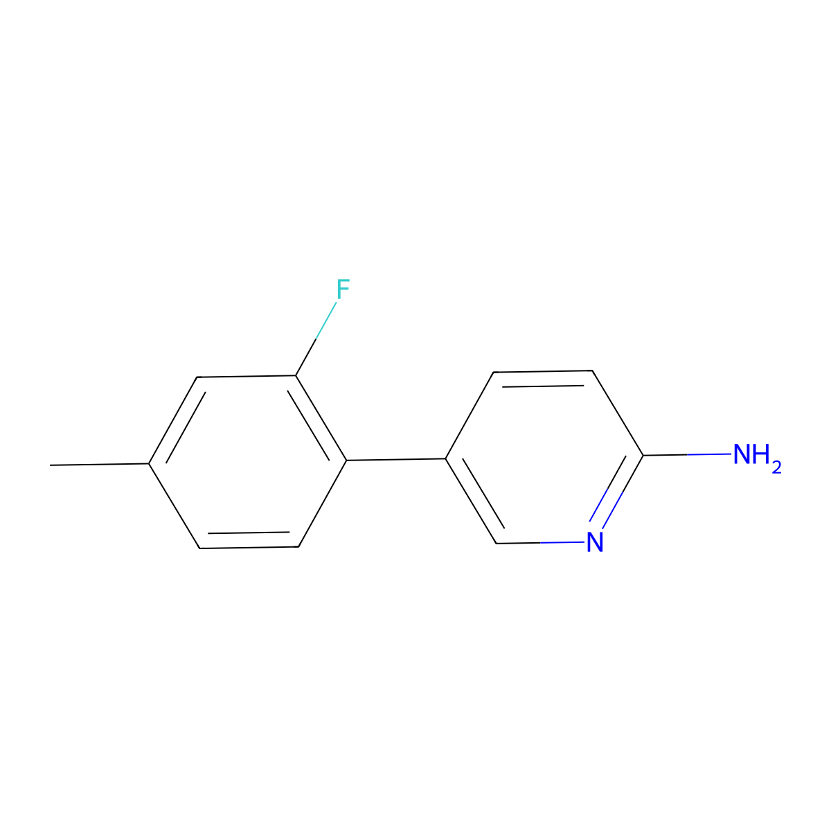 5-(2-Fluoro-4-methylphenyl)pyridin-2-amine molecular structure, CAS 1314985-56-2