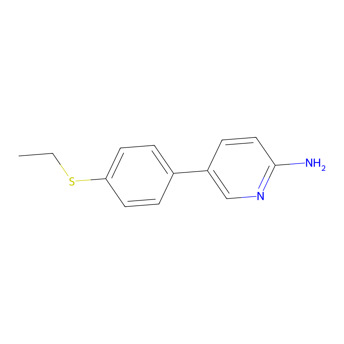 5-(4-Ethylsulfanylphenyl)pyridin-2-amine molecular structure, CAS 1314985-77-7