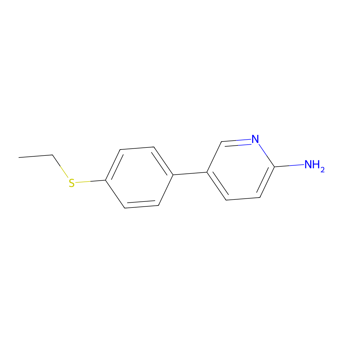 5-(4-Ethylsulfanylphenyl)pyridin-2-amine molecular structure, CAS 1314985-77-7