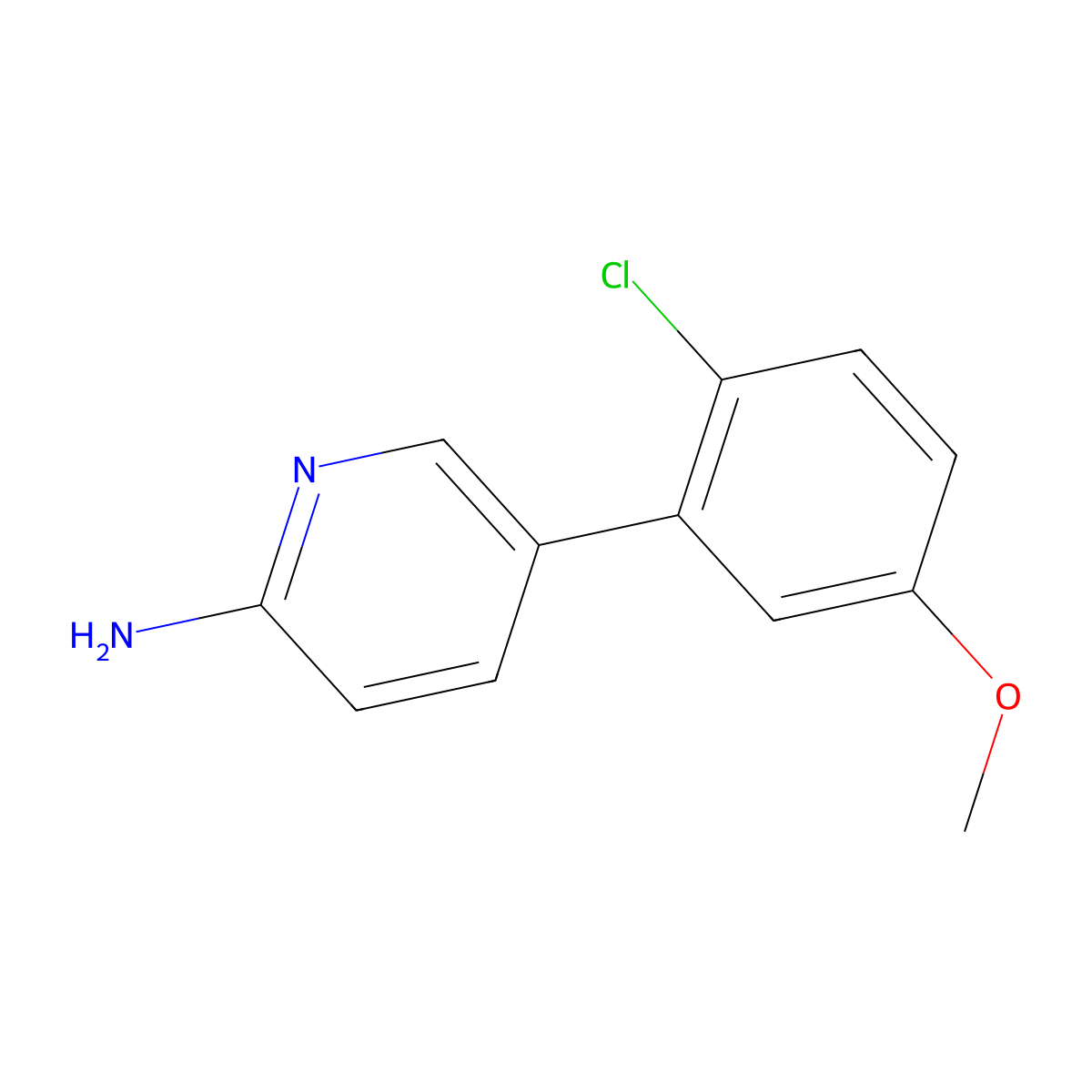 5-(2-Chloro-5-methoxyphenyl)pyridin-2-amine molecular structure, CAS 1314985-78-8